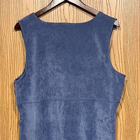 VTG‎ Mary McFadden Collection L Maxi Dress Embroidered Suede Velvet Look Jumper - Picture 6 of 16